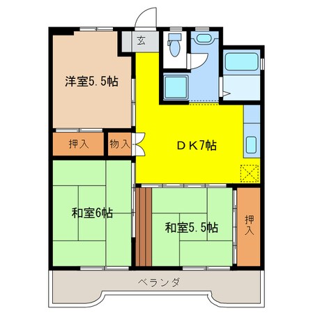 グリーンハイツの物件間取画像